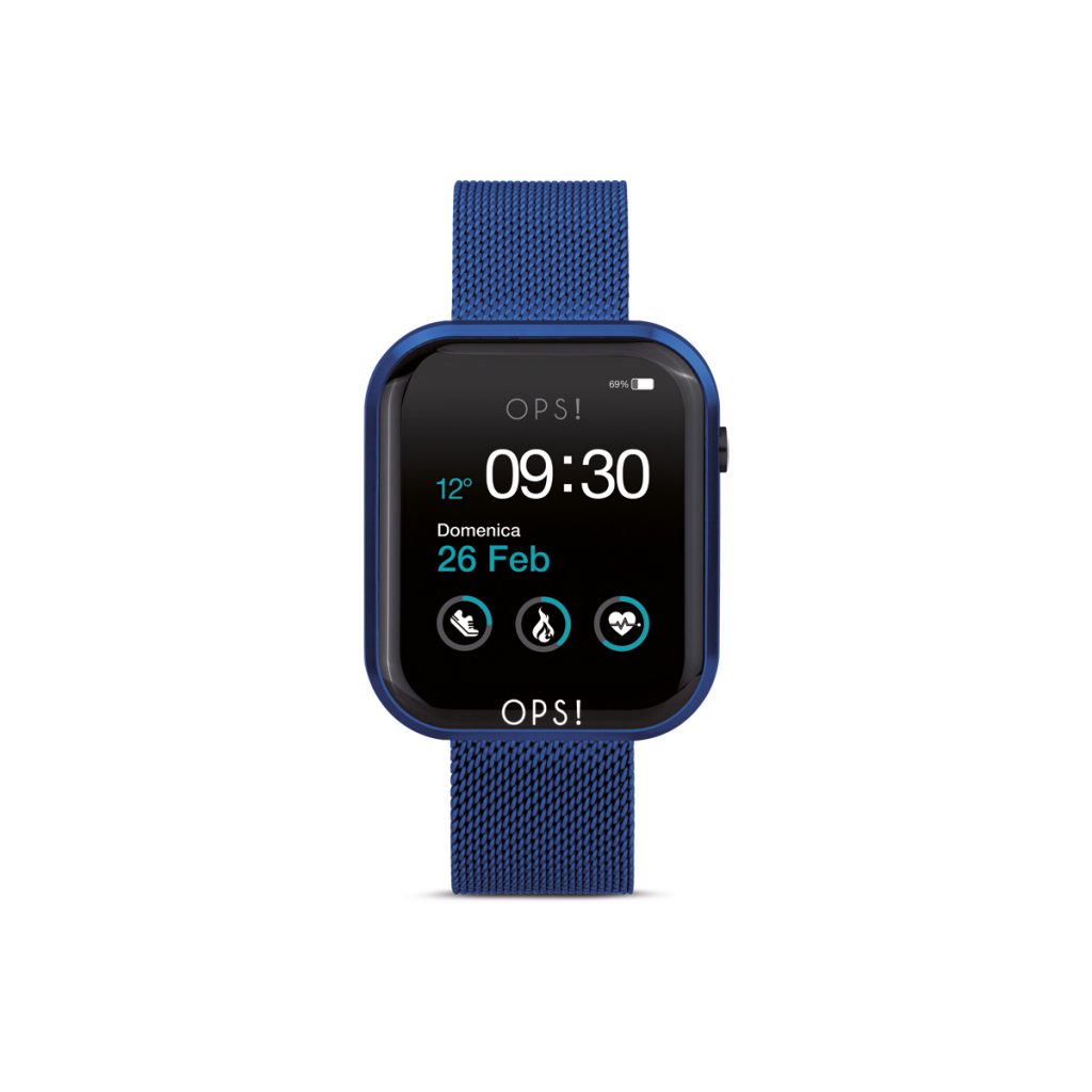 Orologio Unisex Ops Object Smartwatch Call Acciaio Blu Maglia Milano OPSSW-20