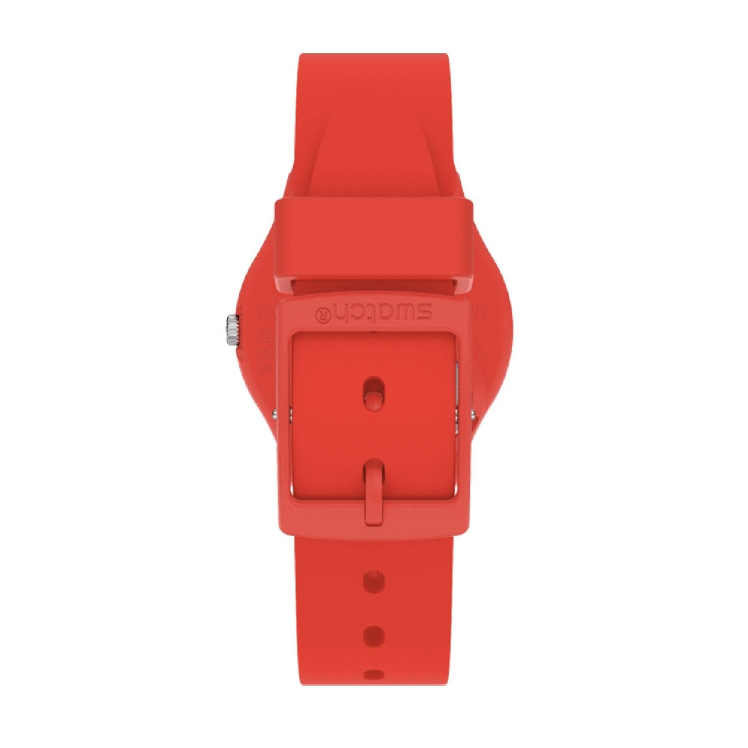 Orologio Donna Gomma Silicone Swatch Quarzo Solo Tempo Rosso Doppia Data GR713
