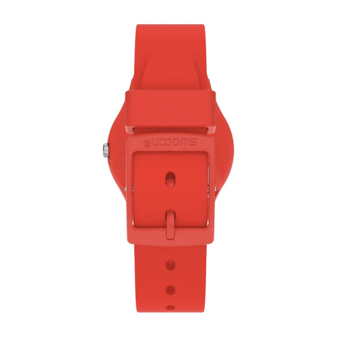 Orologio Donna Gomma Silicone Swatch Quarzo Solo Tempo Rosso Doppia Data GR713