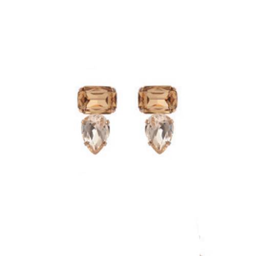 Orecchini Donna Ottaviani Bronzo Dorato Zirconi Rosa Ambra 501044O-1
