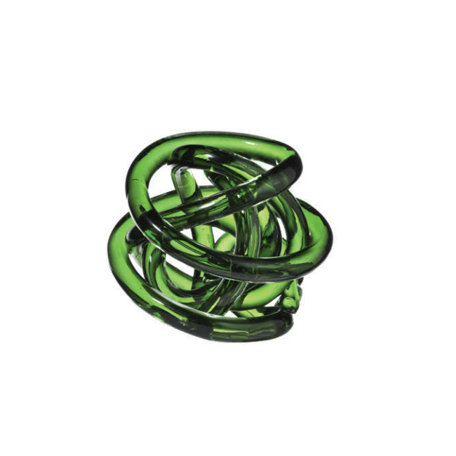 Scultura Cristallo Onlylux Nodo Dell'Amore Verde 14 cm OL02083
