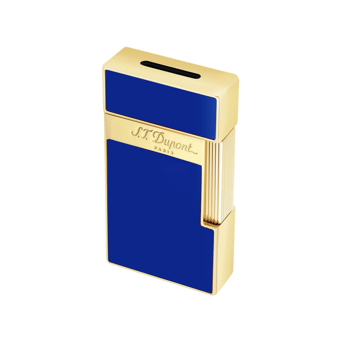 Accendino Uomo Dupont MaxiJet Biggy Acciaio Dorato Smalto Blu 025005