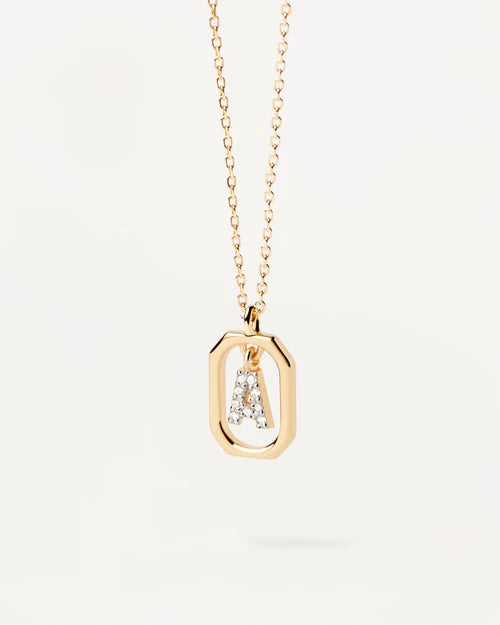Collana Donna PDPaola Argento 925 Dorato Mini Iniziale A Zirconi CO01-512-U