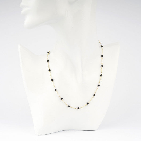 Collana Donna Cameo Italiano Argento Dorato 925 Girocollo CCX45-G NERO