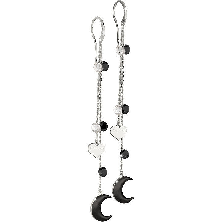 Orecchini Donna Rebecca Argento Pietra Nera Collezione Lucciole SLCOBN03