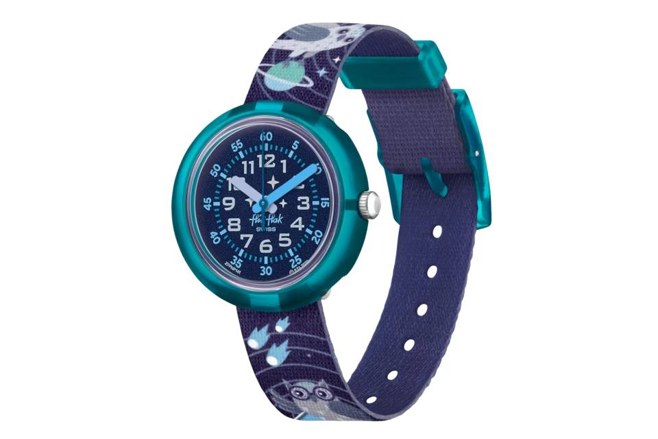 Orologio Bambino Swatch Flik Flak Take Me To Space Quarzo Nero Blu ZFPNP141