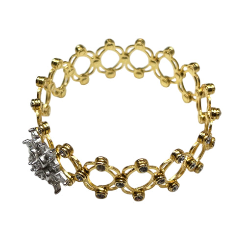 Anello-Bracciale Donna Re Mida Argento Dorato Estendibile Zirconi Fascia-1