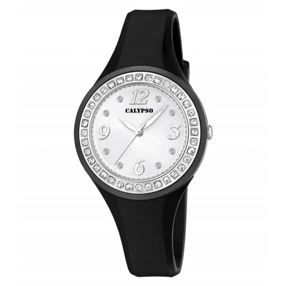 Orologio Donna Calypso Zirconi Gomma Nera K5567/F