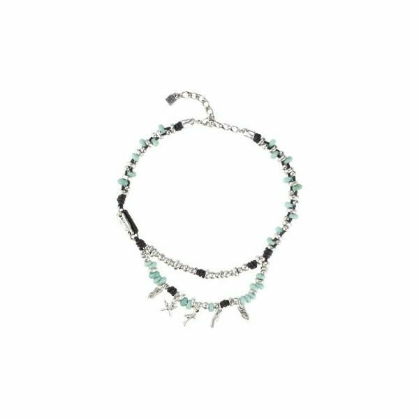 Collana Donna Uno De 50 In Zama e Pietre Colorate E Multiciondoli