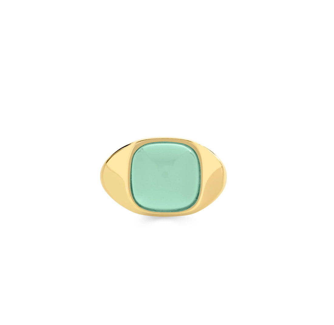 Anello Donna Sogni Argento 925 dorato con pietra quarzo verde Misura AN123GV