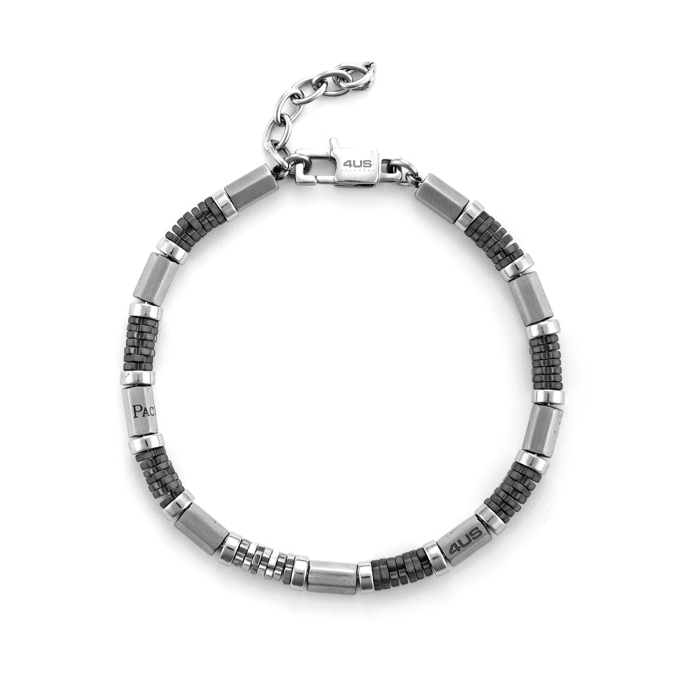 Bracciale Uomo 4US Cesare Paciotti Acciaio Catena Lucida Ematite 4UBR5976
