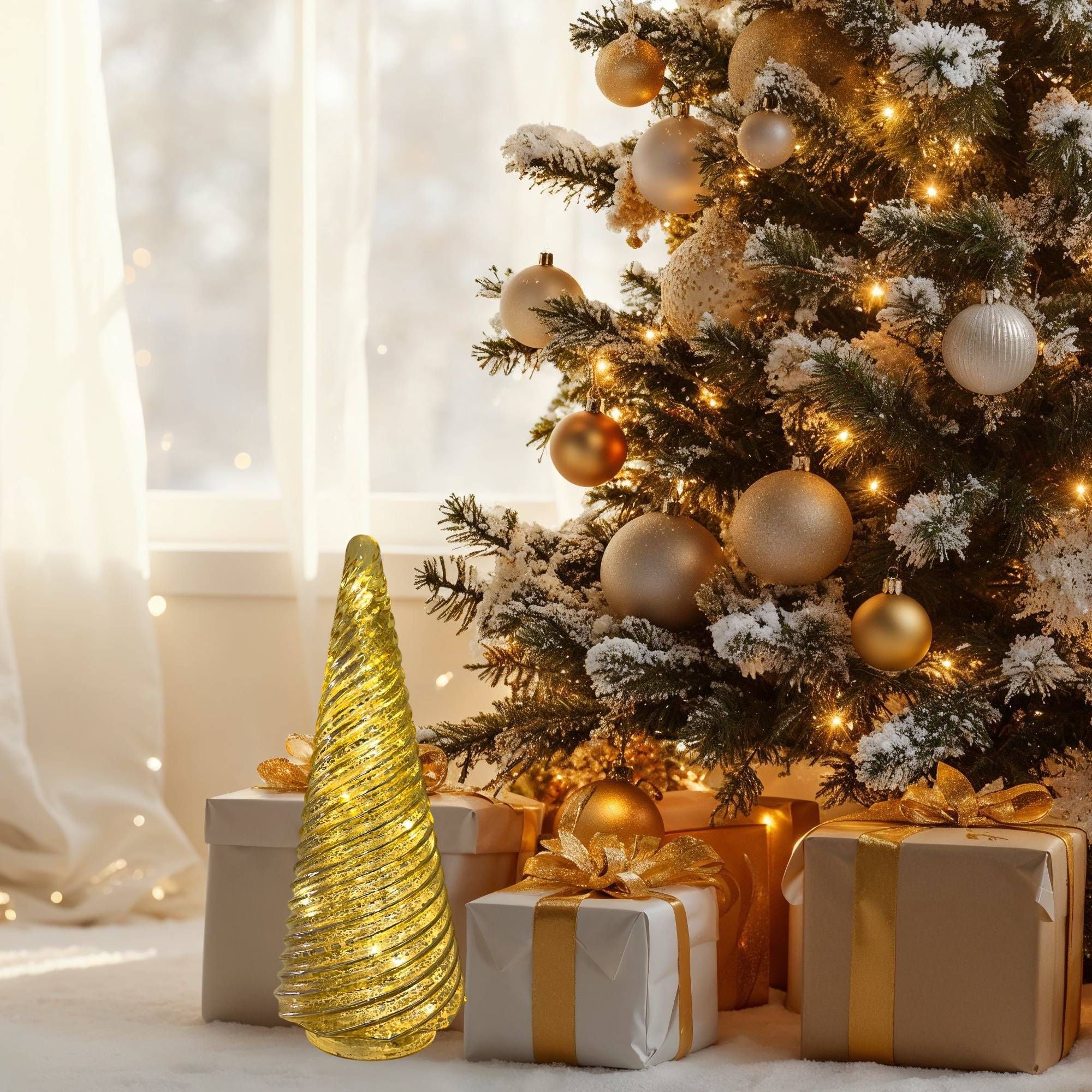 Albero Lumiere Twist Fade Oro Led 32cm 56948