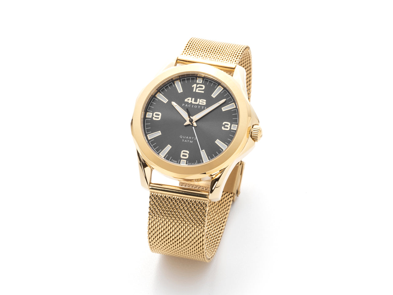 Orologio Uomo 4US Cesare Paciotti Acciaio Dorato Nero Quarzo T4LS334