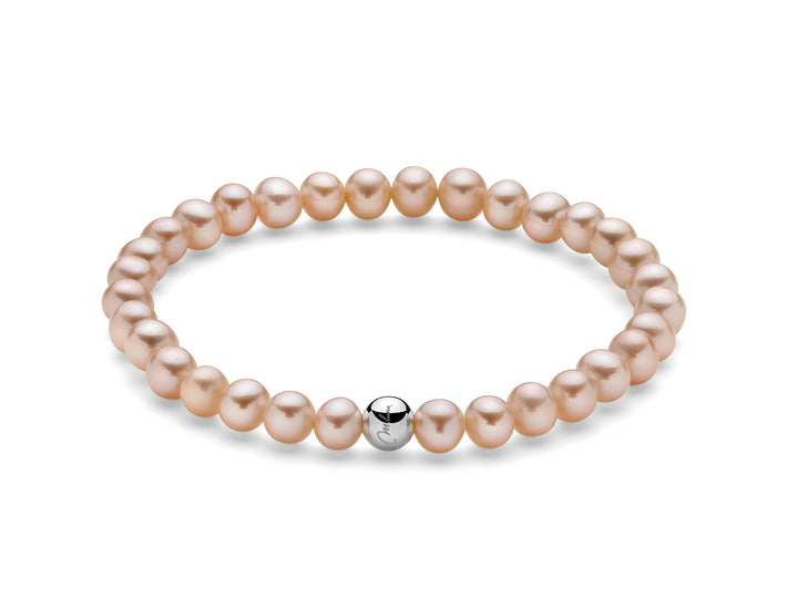 Bracciale Donna Miluna Elastico Perle Rose PBR3036