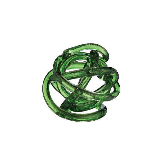 Scultura Cristallo Onlylux Nodo Dell'Amore Verde Glitter 14 cm OL02371