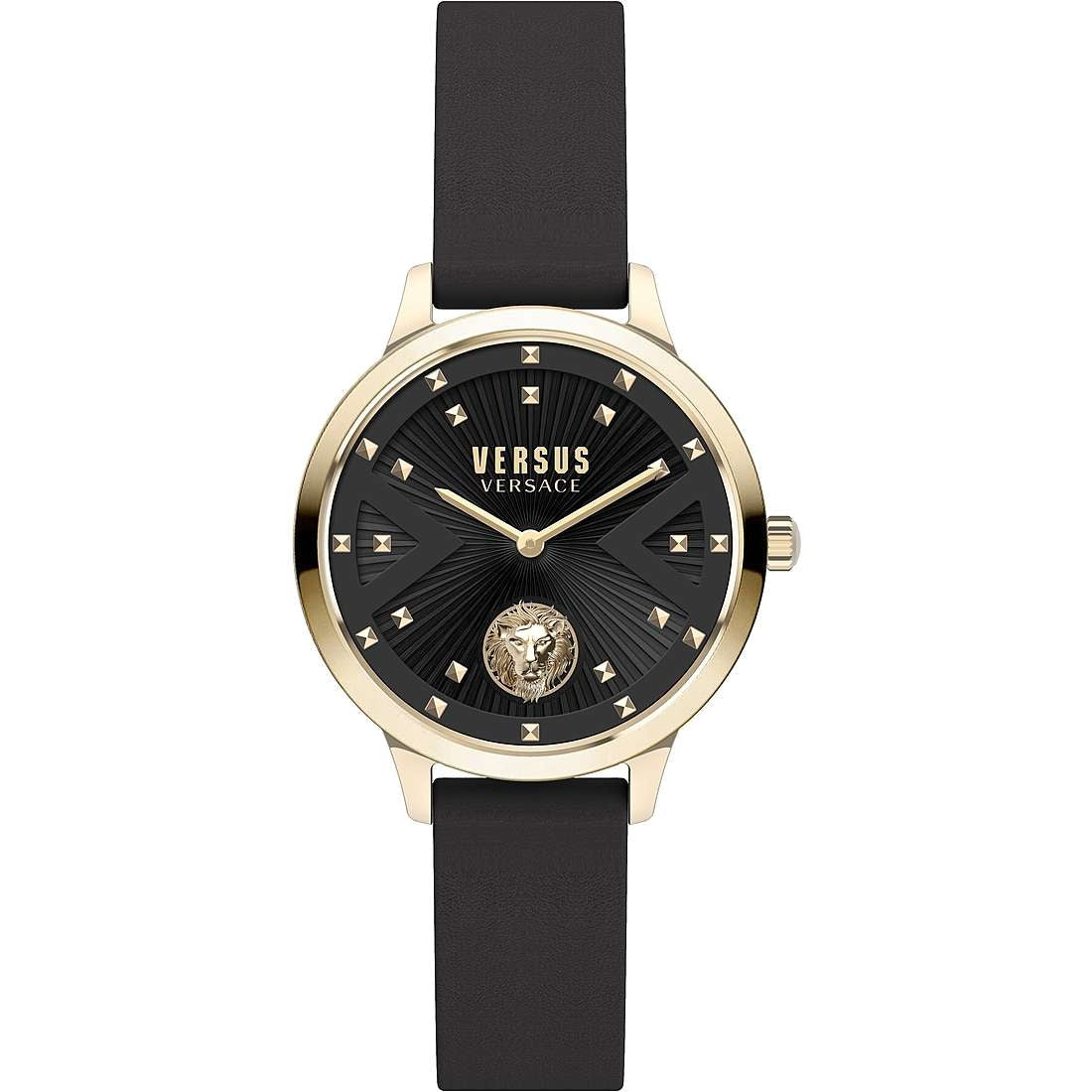 Orologio Donna Versus By Versace Nero Quarzo Solo Tempo Acciaio Dorato Pelle VSPZK0221