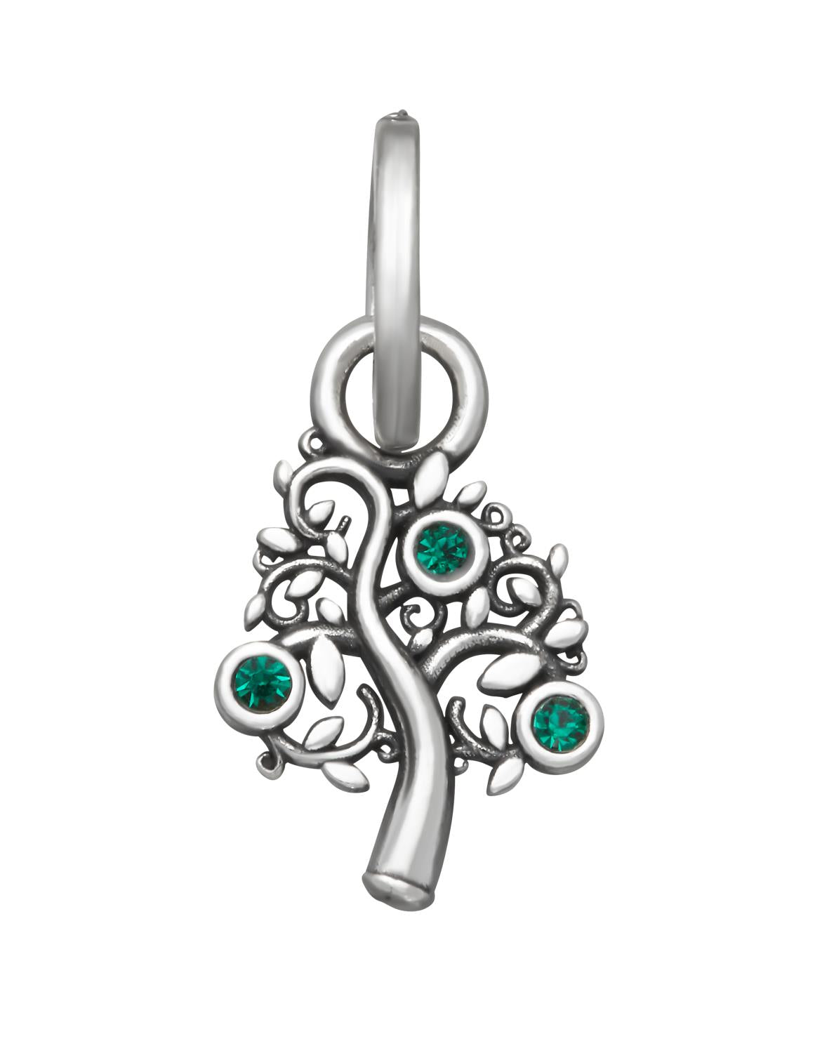 Charm Donna Giovanni Raspini Argento 925 Mini Albero della Vita Verde Crystal 12188