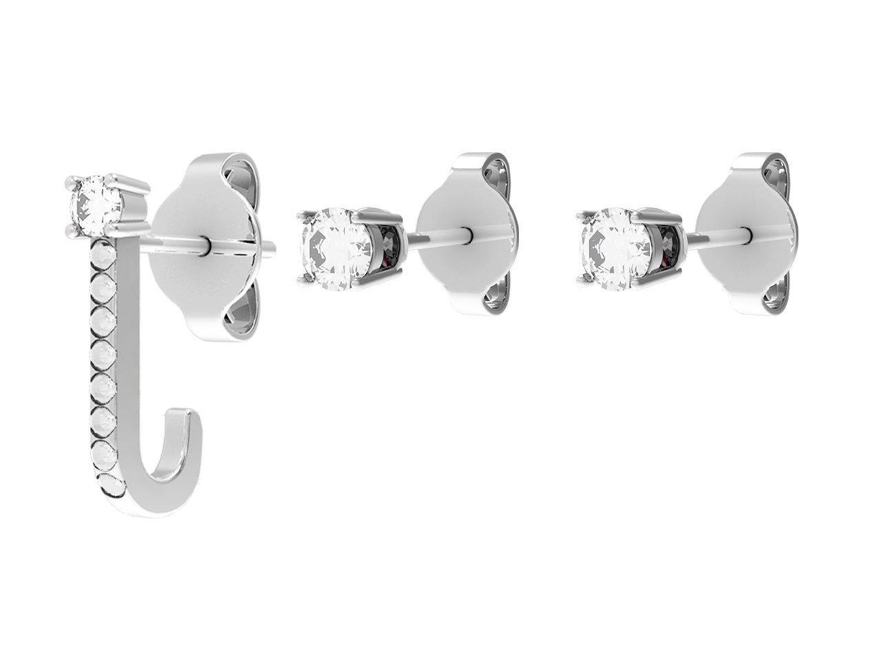 Orecchini Donna Argento 925 4US Cesare Paciotti Tris Punto Luce Zirconi 4UOR5746W