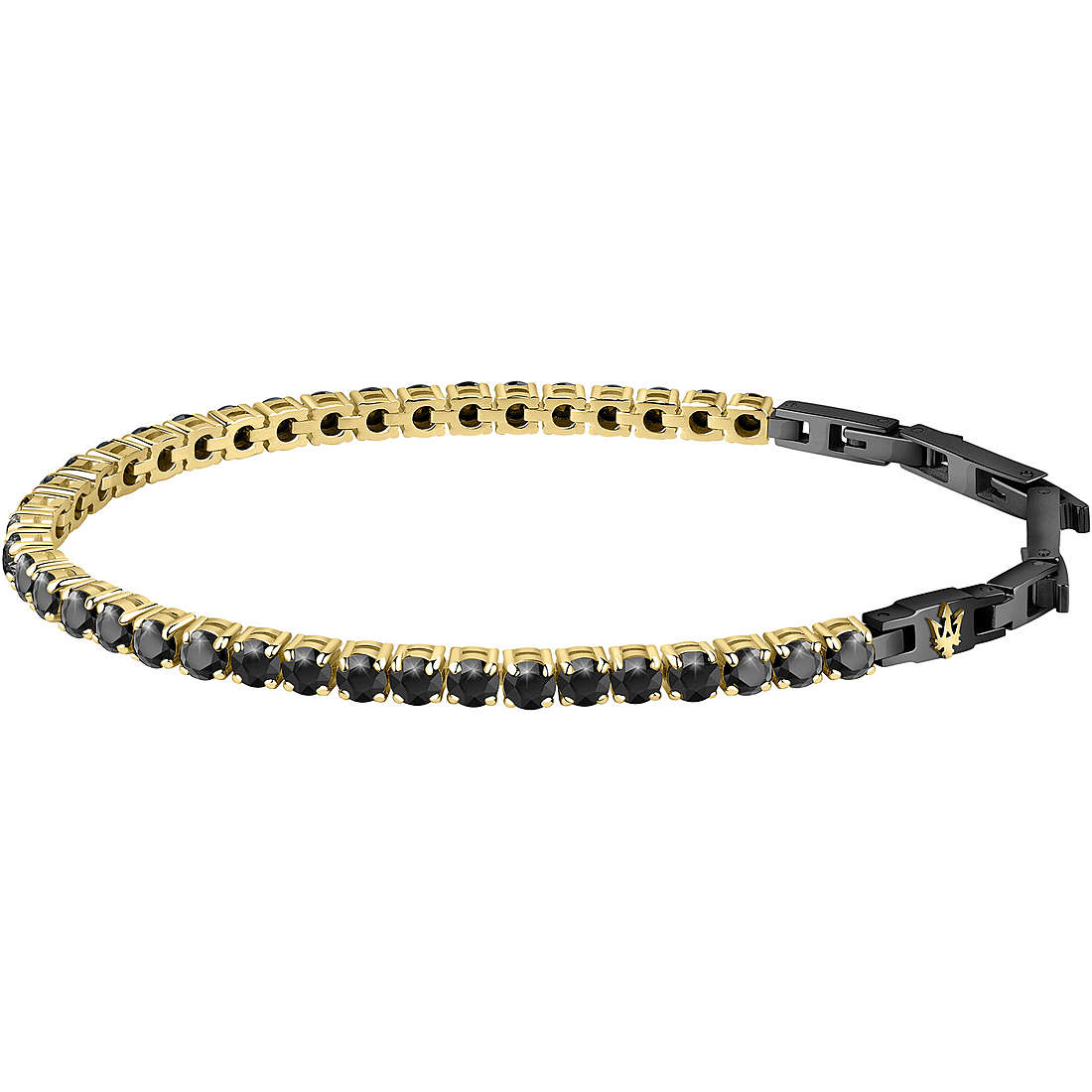 Bracciale Uomo Maserati Acciaio Colore Oro Nero Zirconi Neri  JM222AVC01