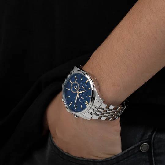 Orologio Uomo Festina Quarzo Cronografo Blu Dorato F20285/3
