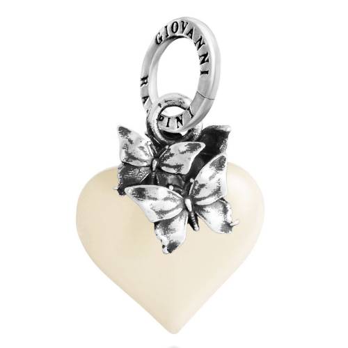 Charm Donna Giovanni Raspini Argento 925 Cuore Farfalla Avorio 12464