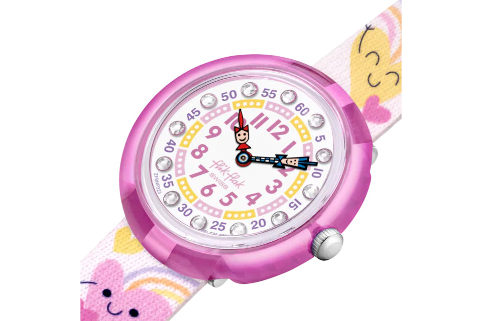 Orologio Bambina Swatch Flik Flak Bouncing Hearts Cuori Rosa ZFBNP223