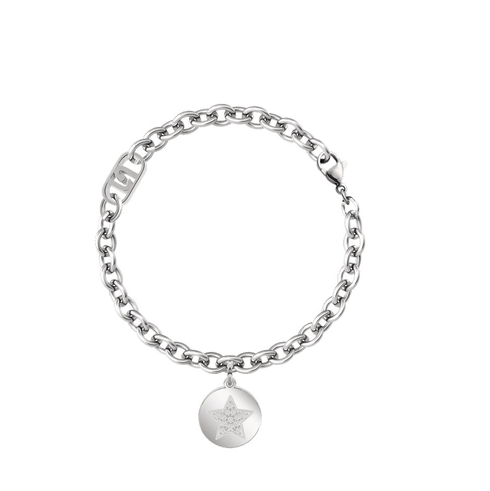 Bracciale Donna Acciaio Liu jo ciondolo Stella Con Zirconi LJ3095