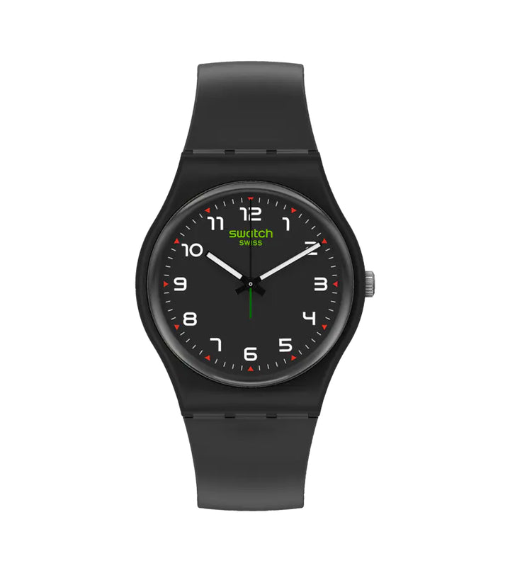 Orologio Uomo Bambino Swatch Bioceramic Nero Quarzo Solo Tempo Numeri SO28B100
