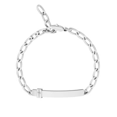 Bracciale Uomo Cesare Paciotti Argento Catena Groumette Targhetta JPBR5070B