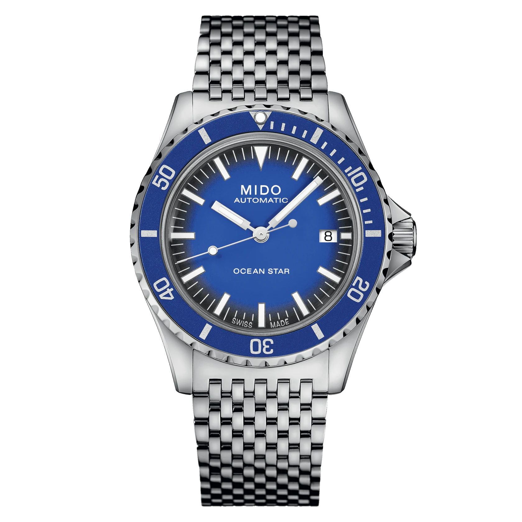 Orologio Uomo Mido Acciaio Automatico Data Cinturino Tessuto Blu M0268071104100