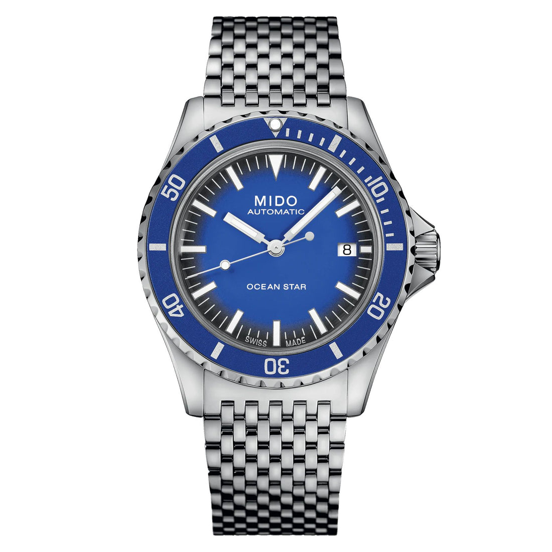 Orologio Uomo Mido Acciaio Automatico Data Cinturino Tessuto Blu M0268071104100