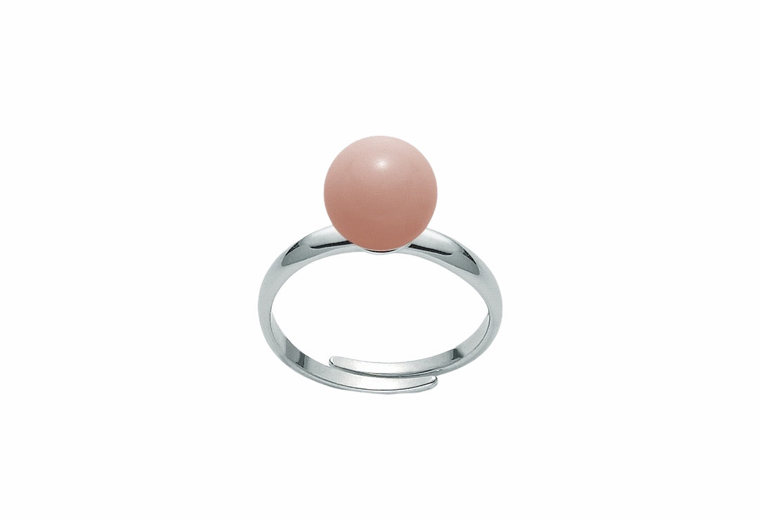 Anello Donna Argento 925 Regolabile Miluna Pasta Di Corallo Rosa LID3001