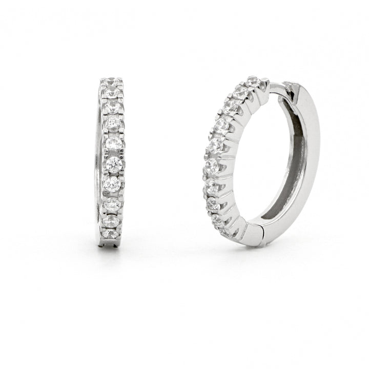 Orecchini Donna Unoaerre Cerchi Argento Bianco 925 Zirconi Bianchi 504501