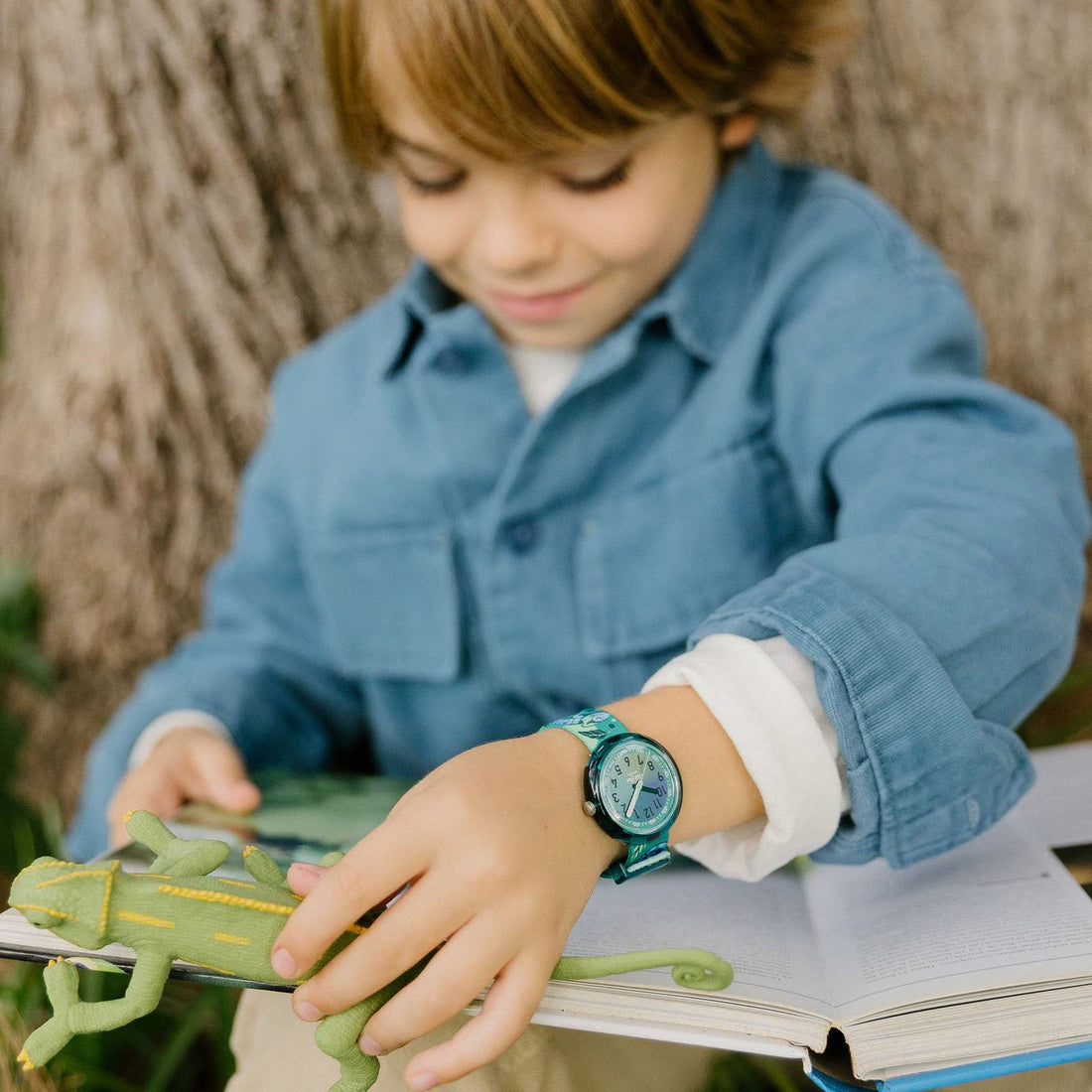 Orologio Bambino Swatch Flik Flak CAMO FRIENDS Verde ZFPNP161