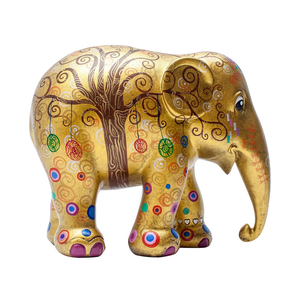 Scultura Elefante Onlylux Tree Of Life 10 cm Resina Dipinto A Mare 8858831239364