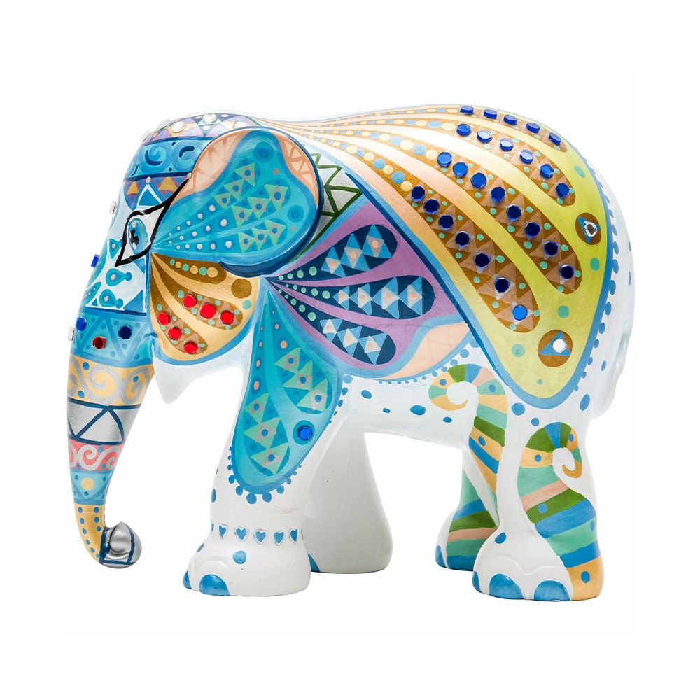 Scultura Elefante Onlylux Mosaic Wings 15 cm Resina Dipinto A Mano 8858831245242