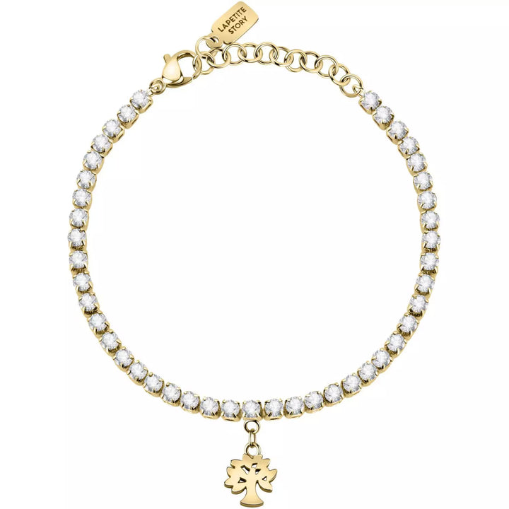 Bracciale Donna La Petite Story Acciaio Dorato Con Zirconi Bianchi Charm Albero LPS05ASF31