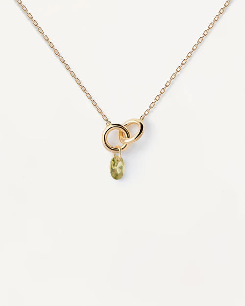 Collana Donna PDPaola Argento Dorato 925 Zircone Verde Oliva CO01-845-U