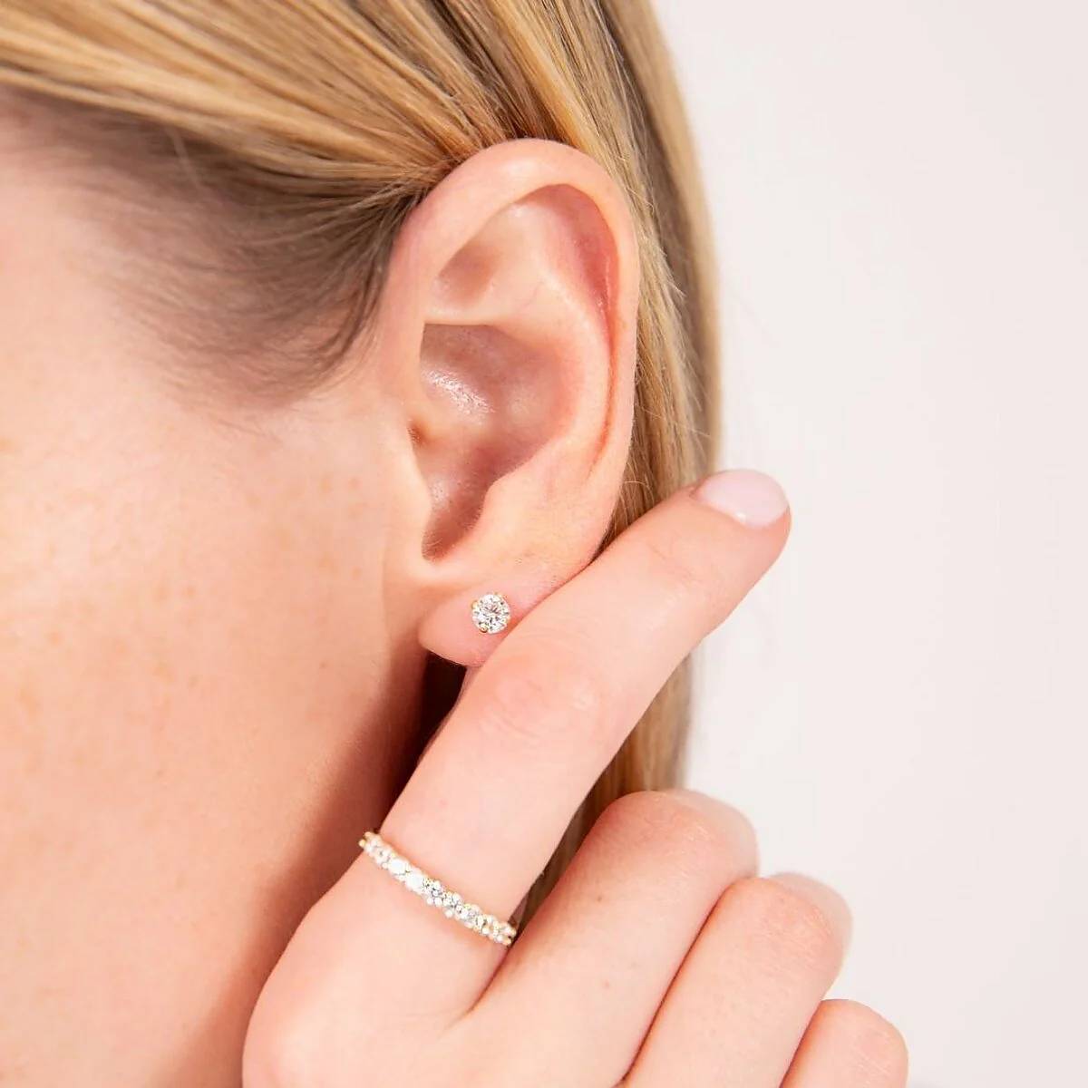 Orecchini Donna Bambina Milor Gold 9 KT Punto Luce Zircone Bianco WSGD90344.YG