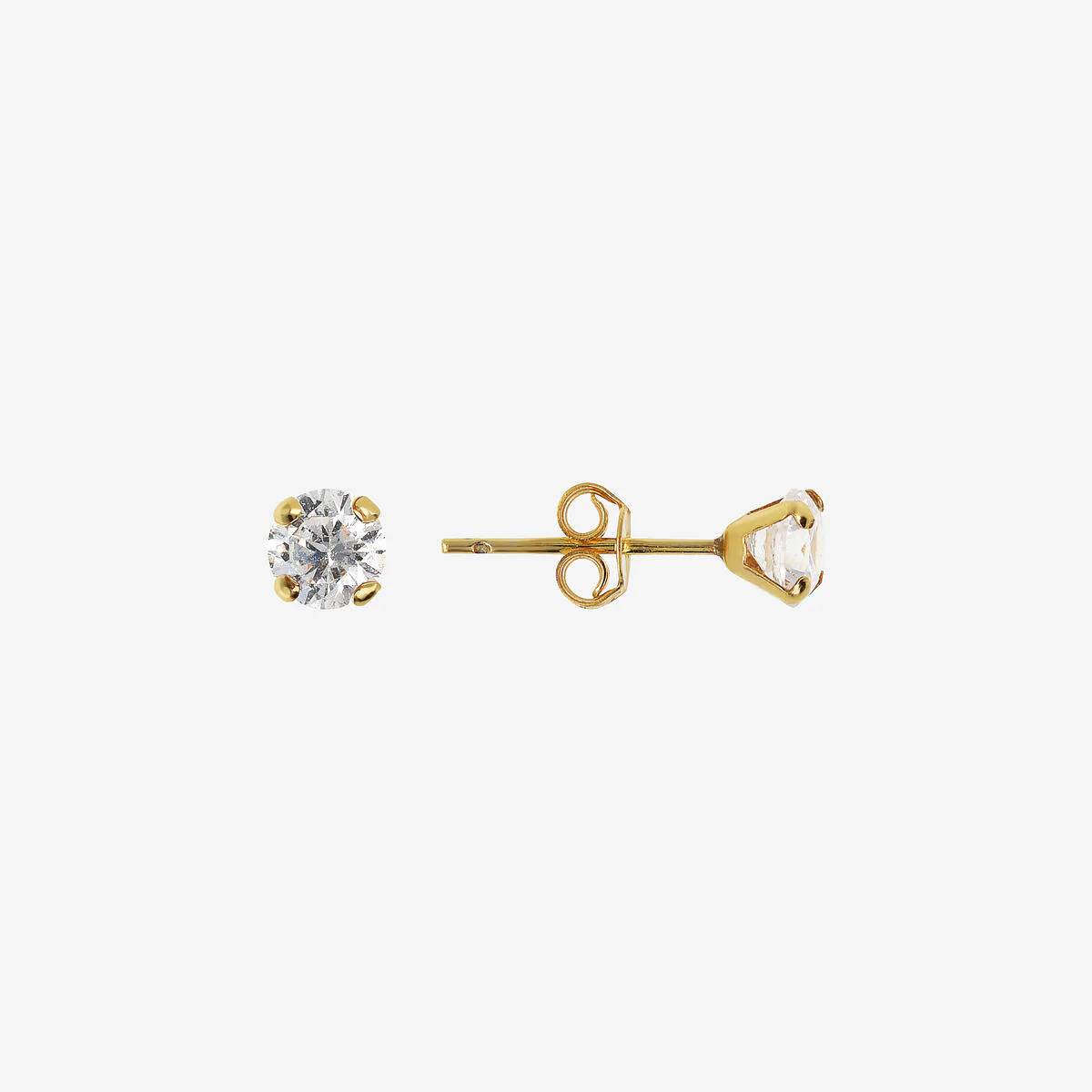Orecchini Donna Bambina Milor Gold 9 KT Punto Luce Zirconi Bianchi WSGD90514.YG