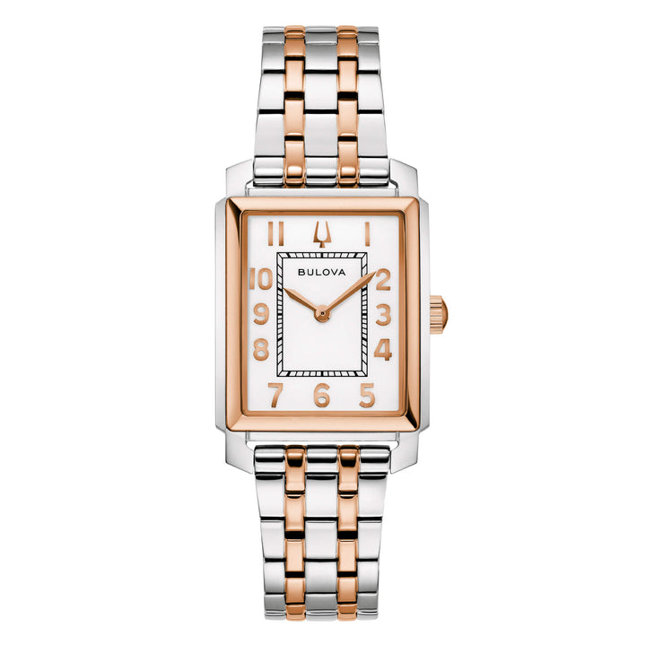 Orologio Donna Bulova Quarzo Sutton Tank Acciaio Bicolore 98L328