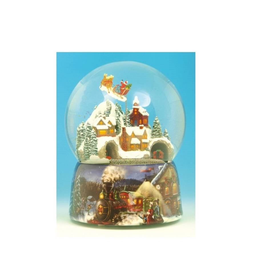 Scultura Il Mondo Dei Carillion Palla Di Neve Babbo Natale In Slitta 49001