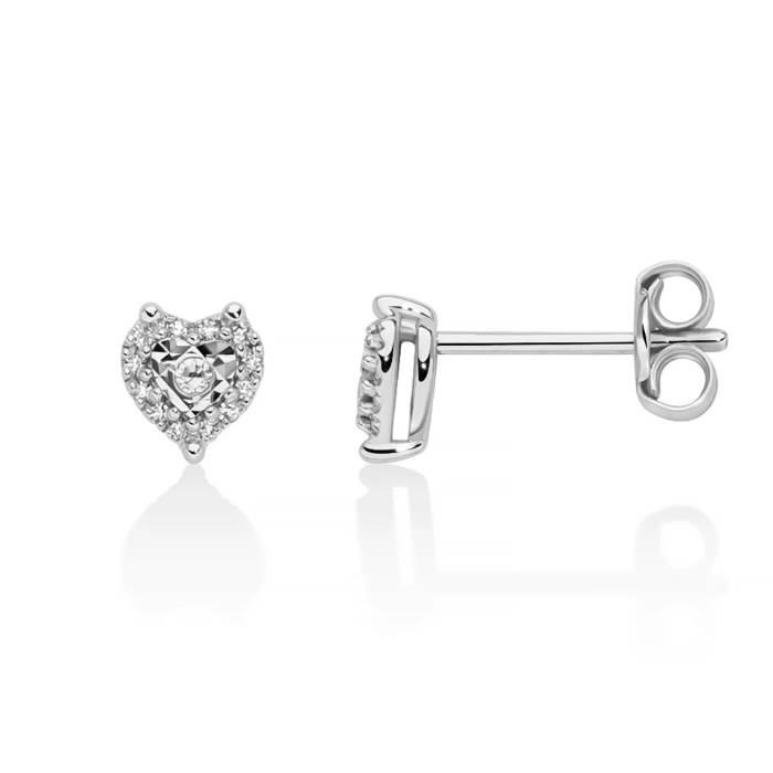 Orecchini Donna Miluna Lobo Cuore Oro Bianco Diamanti ERD3303X