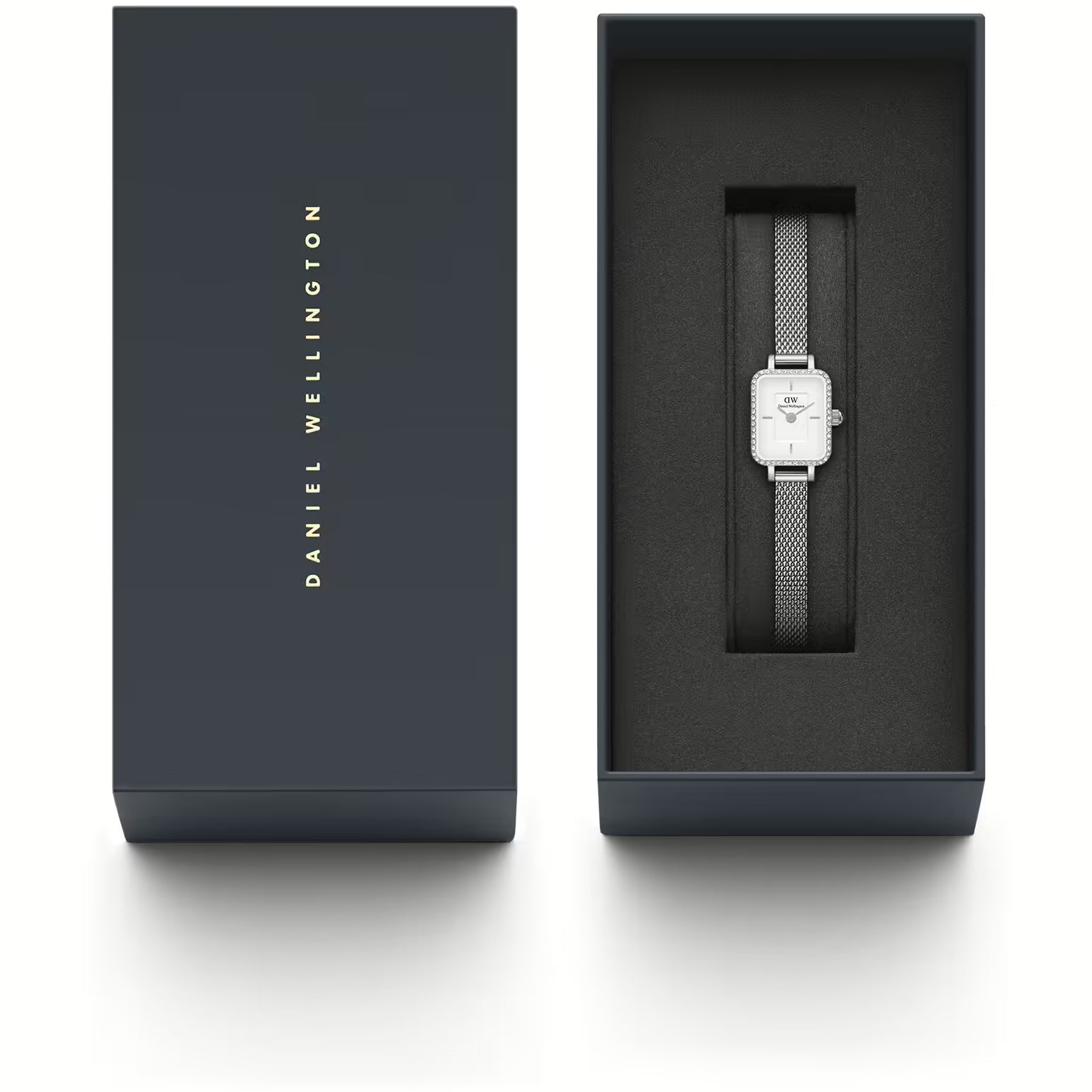 Orologio Donna Daniel Wellington Quadro Mini Acciaio Zirconi Bianchi DW00100732