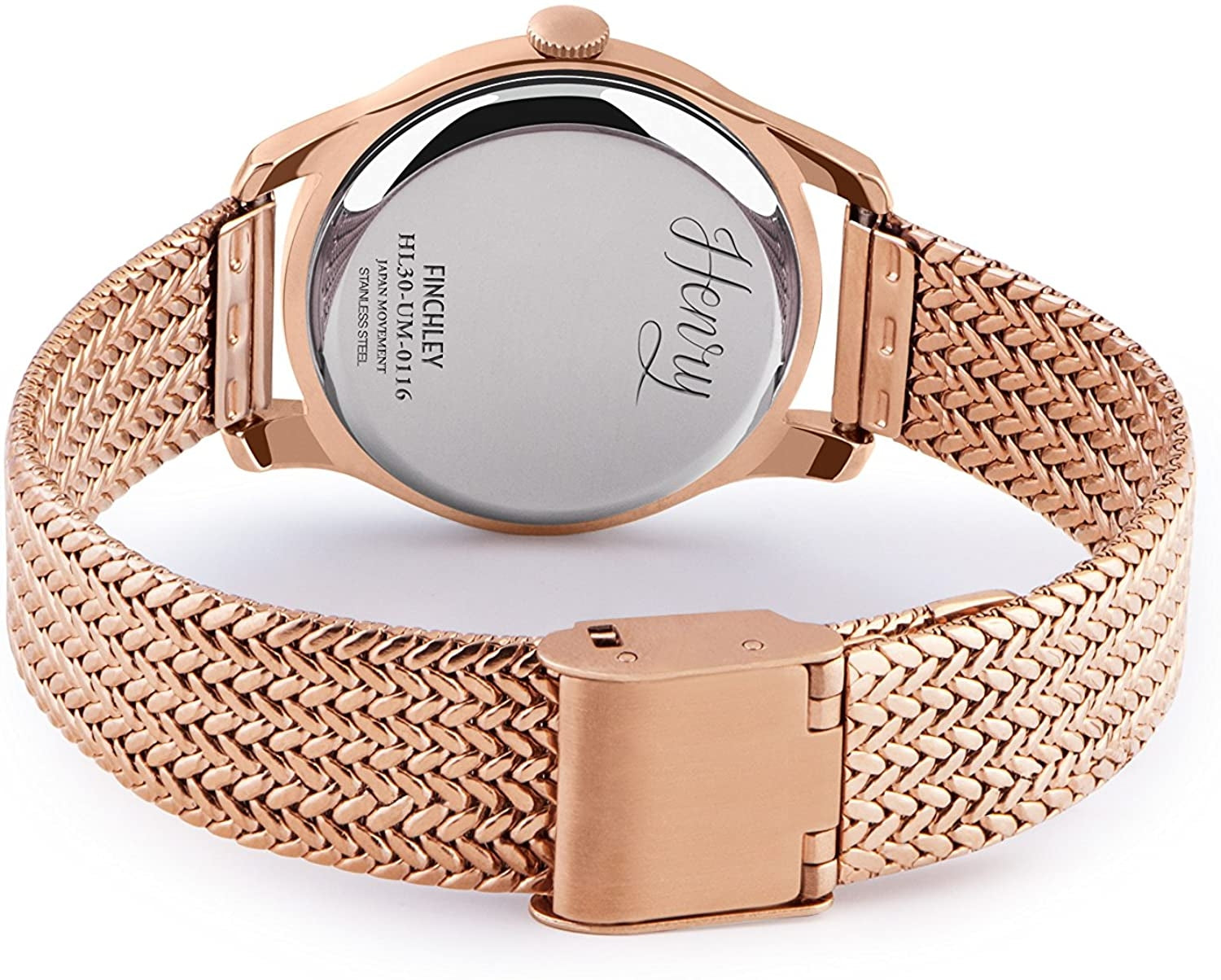 Orologio Donna Henry London Quarzo Solo Tempo Cinturino Milano Oro Rosa