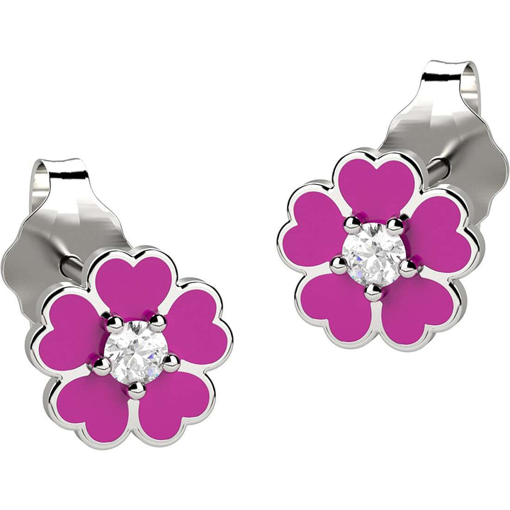 Orecchini Bambino Nanàn Argento 925 Fiore Rosa Zircone NAN0075