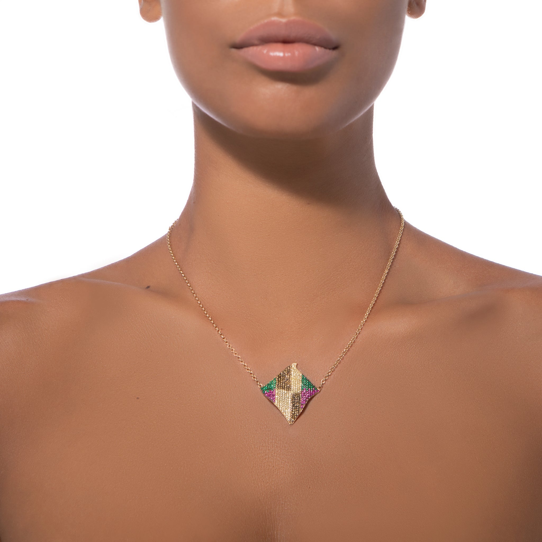 Collana Donna Argento Dorato Zirconi Colorati CL067GA