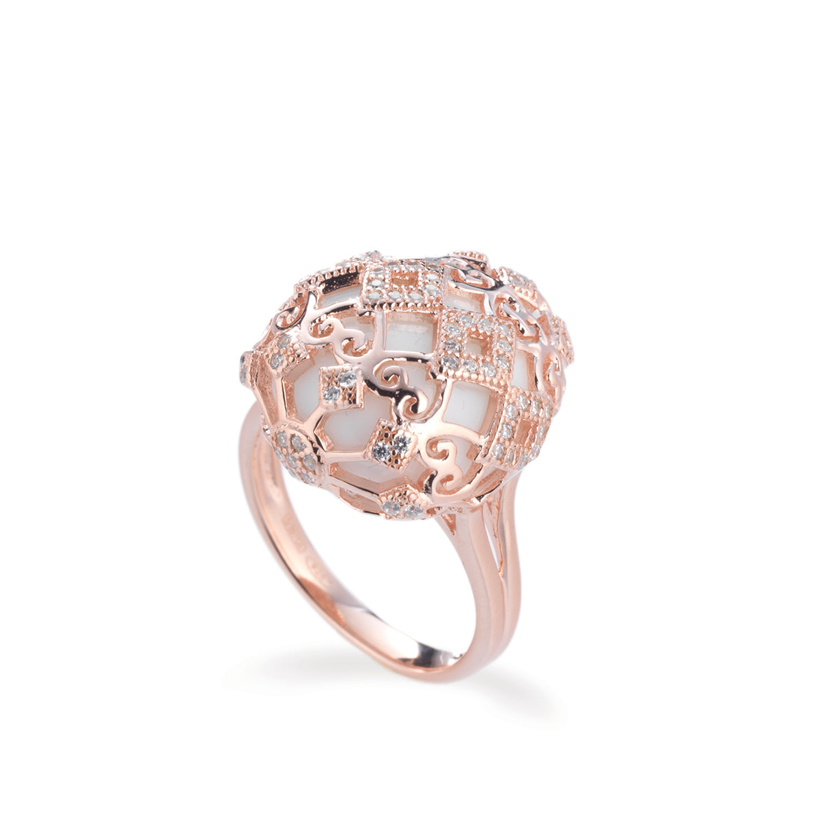Anello Donna Tsars Collection Argento Rosè Alexandra Zirconi Bianchi R818R