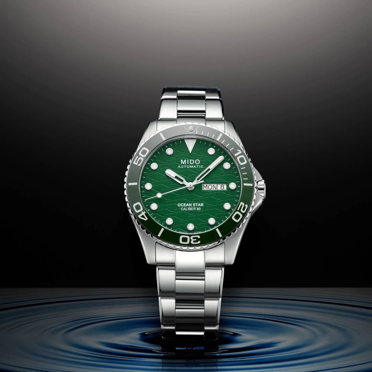 Orologio Uomo Mido Acciaio Ocean Star Calibro 80 Automatico Verde M0424301109100
