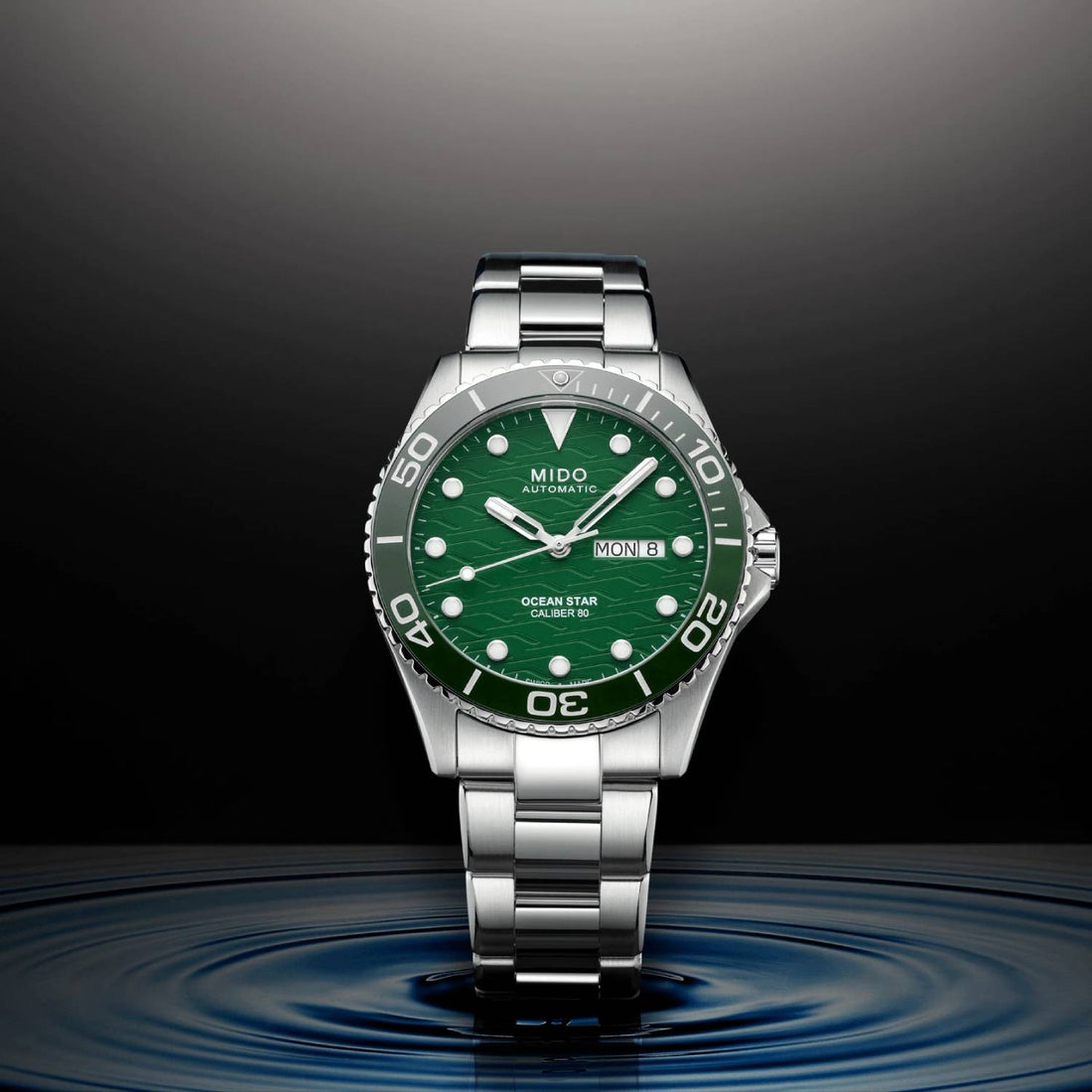 Orologio Uomo Mido Acciaio Ocean Star Calibro 80 Automatico Verde M0424301109100